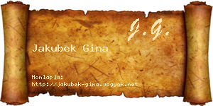 Jakubek Gina névjegykártya